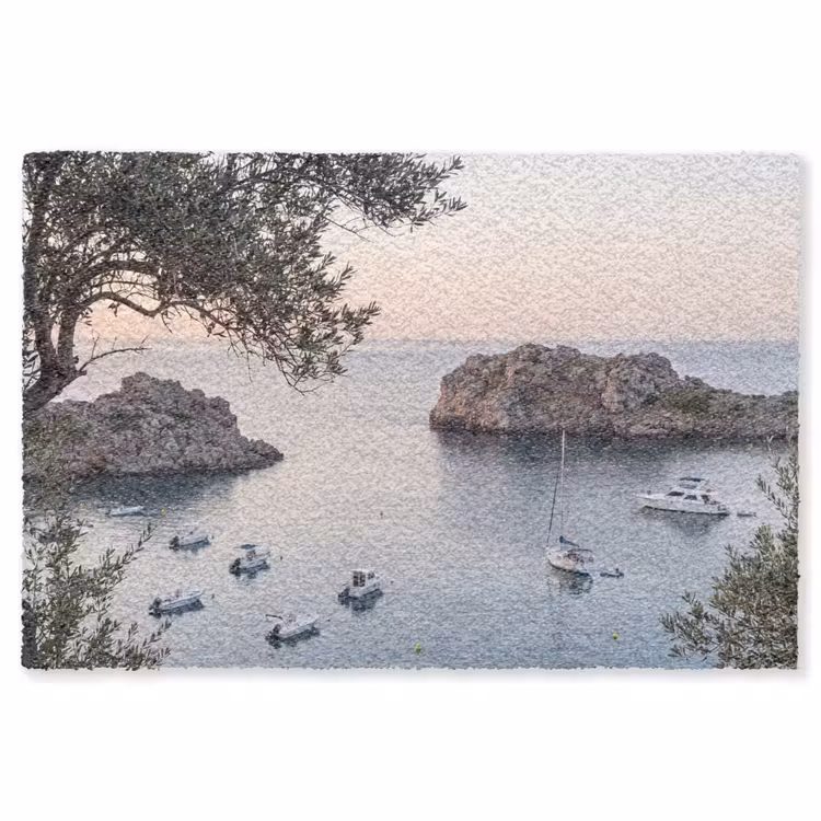 Vloerkleed - Baai - boten - zonsondergang - Baai - boten - zonsondergang Vloerkleed Rechthoek klein