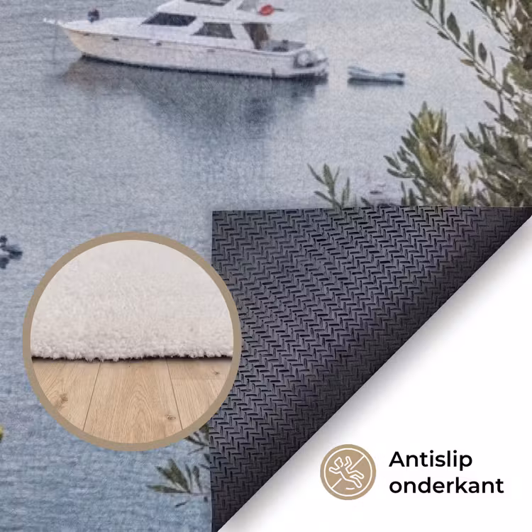 Vloerkleed - Baai - boten - zonsondergang - Baai - boten - zonsondergang Vloerkleed Rechthoek klein