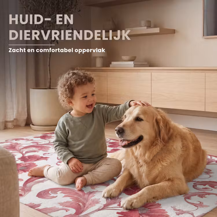 Barok - Patroon - Rood Vloerkleed Rechthoek klein 1091 -uniquesellingpoint_USP_zachtNL_DE