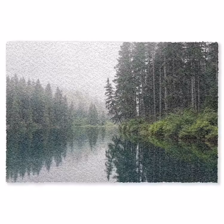 Bergen - Meer - Bos Vloerkleed Rechthoek klein -3d