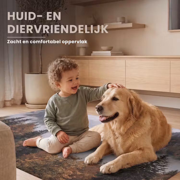 Bergen - Vallei - Mist - Herfst - Natuur Vloerkleed Rechthoek klein -uniquesellingpoint_zacht_NL