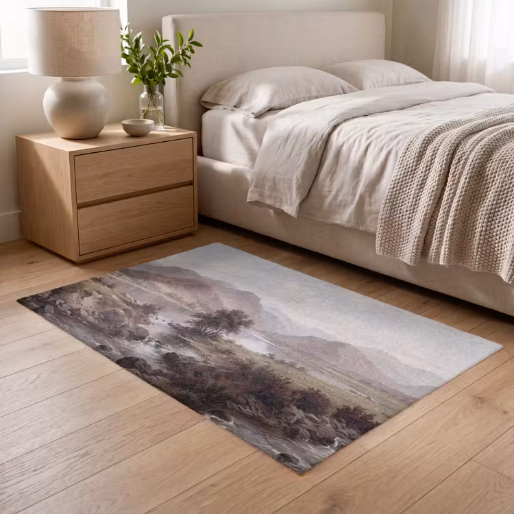 Berglandschap - Meer - Bergen - Vallei - Klassiek Vloerkleed Rechthoek klein -atmosphere_sfeer3_global