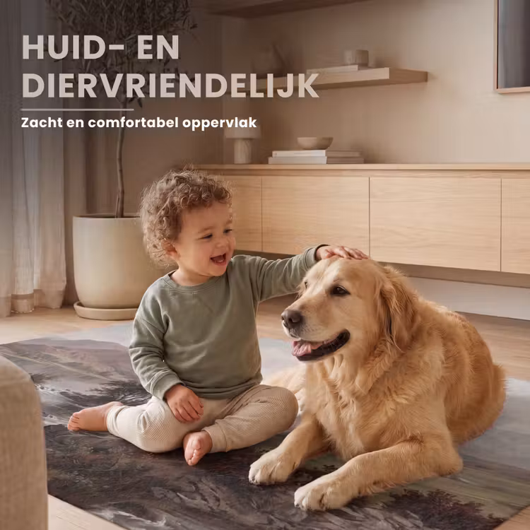 Berglandschap - Meer - Bergen - Vallei - Klassiek Vloerkleed Rechthoek klein -uniquesellingpoint_zacht_NL