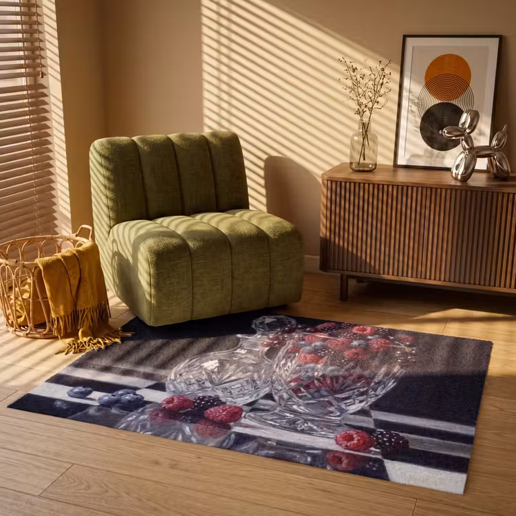 Vloerkleed - Bessen - Kristal - Stilleven - Bessen - Kristal - Stilleven Vloerkleed Rechthoek klein
