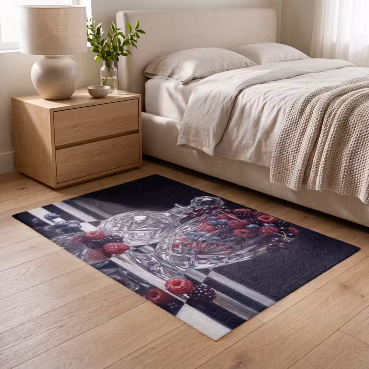 Vloerkleed - Bessen - Kristal - Stilleven - Bessen - Kristal - Stilleven Vloerkleed Rechthoek klein