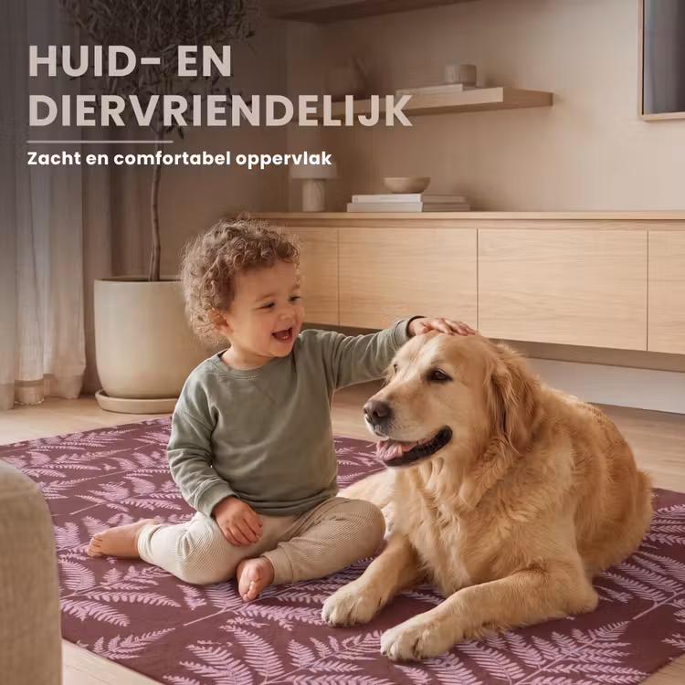 Blad - Patroon - Paars Vloerkleed Rechthoek klein 1091 -uniquesellingpoint_zacht_NL