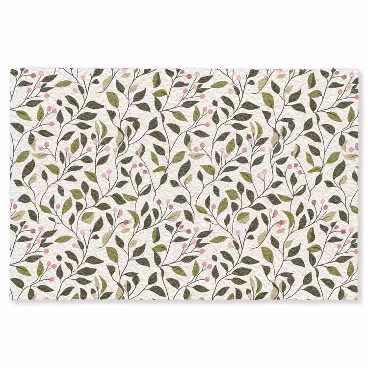 Bladeren - Bessen - Roze Vloerkleed Rechthoek klein 1091 -3d