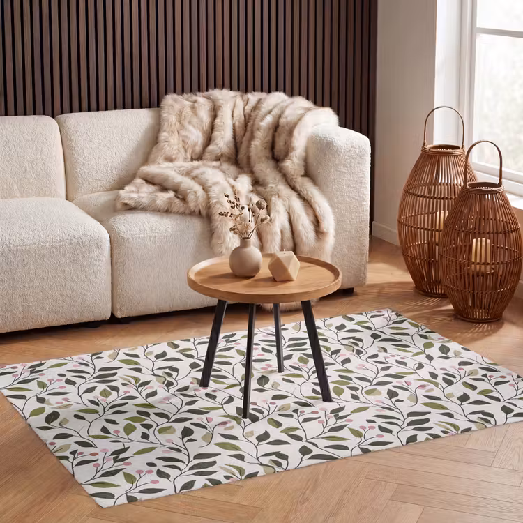 Bladeren - Bessen - Roze Vloerkleed Rechthoek klein 1091 -atmosphere_sfeer2_global