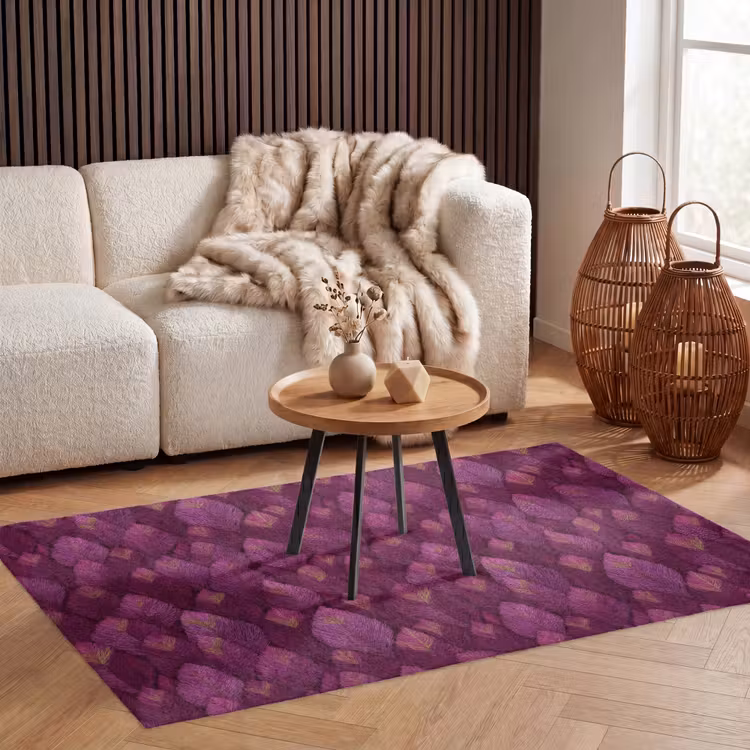 Bladeren - Patroon - Burgundy Vloerkleed Rechthoek klein 1091 -atmosphere_sfeer2_global