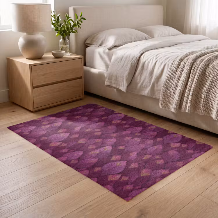 Bladeren - Patroon - Burgundy Vloerkleed Rechthoek klein 1091 -atmosphere_sfeer3_global