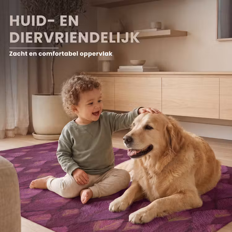 Bladeren - Patroon - Burgundy Vloerkleed Rechthoek klein 1091 -uniquesellingpoint_zacht_NL