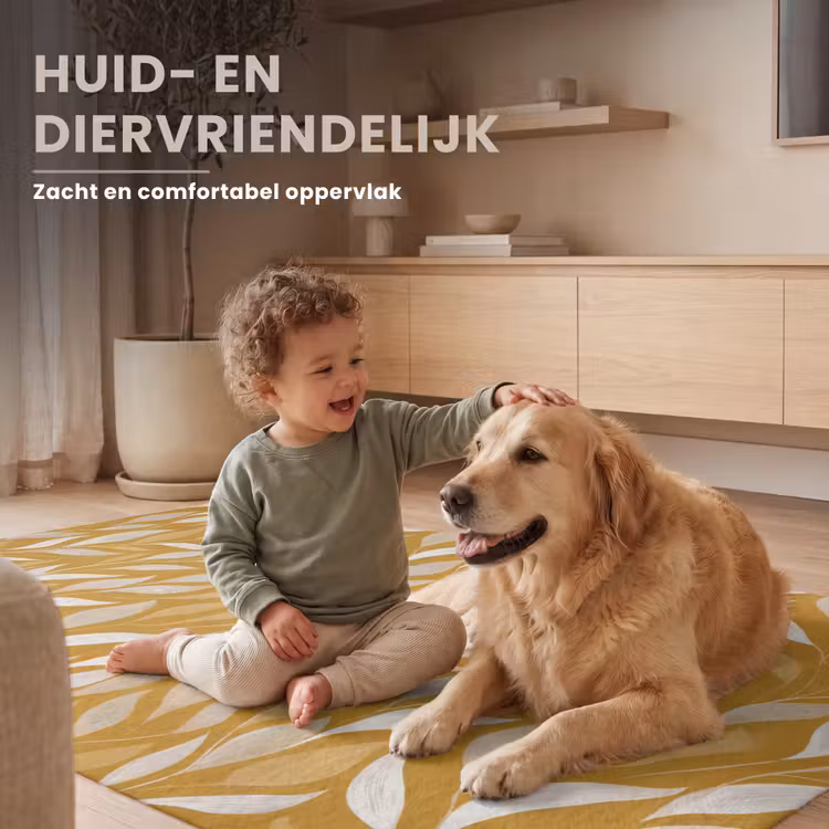 Bladeren - Patroon - Geel Vloerkleed Rechthoek klein 1091 -uniquesellingpoint_zacht_NL