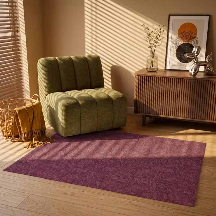 Bladeren - Patroon - Paars Vloerkleed Rechthoek klein 1091 -atmosphere_sfeer1_global