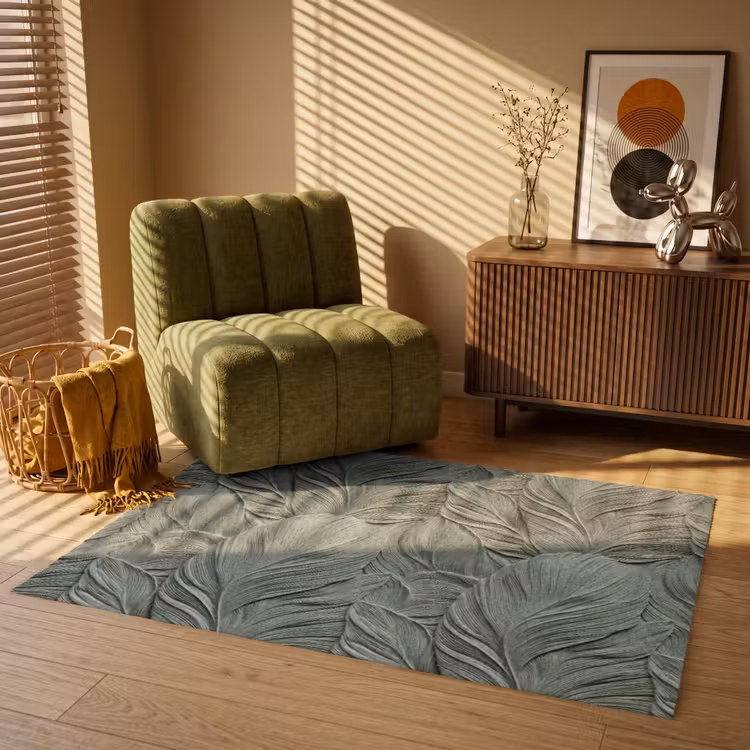 Bladeren - Textuur - Groen Vloerkleed Rechthoek klein 1091 -atmosphere_sfeer1_global