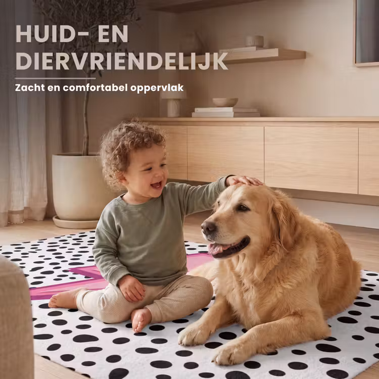 Bliksem - Roze - Stippen Vloerkleed Rechthoek klein -uniquesellingpoint_zacht_NL