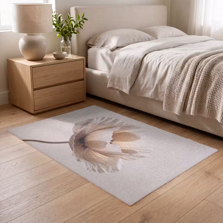Bloem - Beige - Crème Vloerkleed Rechthoek klein -atmosphere_sfeer3_global