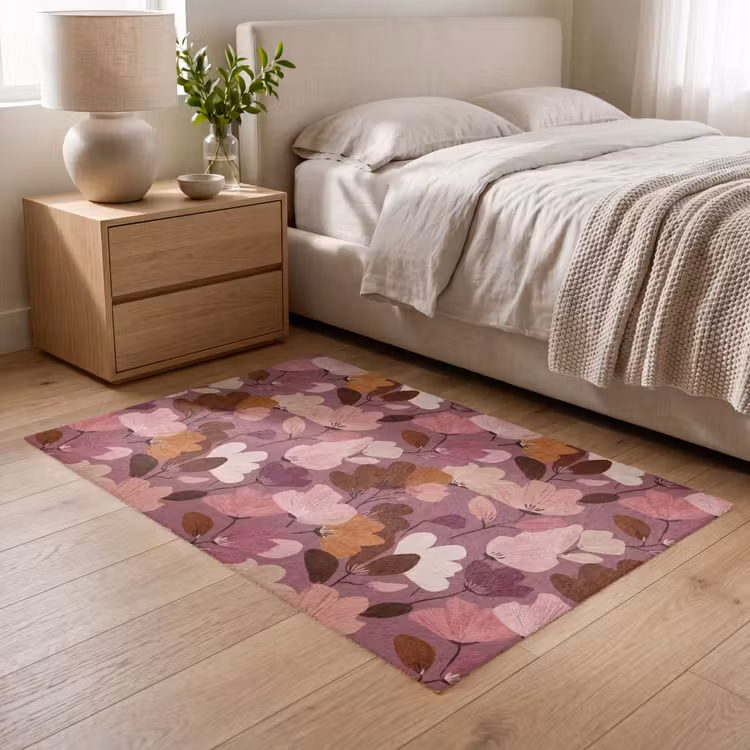 Bloem - Patroon - Roze Vloerkleed Rechthoek klein 1091 -atmosphere_sfeer3_global