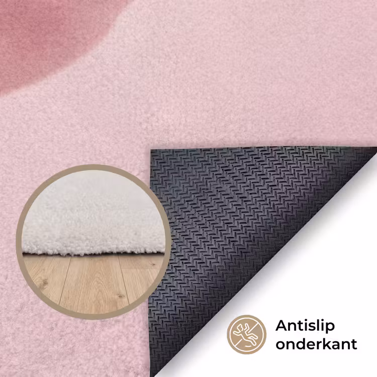Bloem - Pioenroos - Roze Vloerkleed Rechthoek klein -uniquesellingpoint_antislip_NL