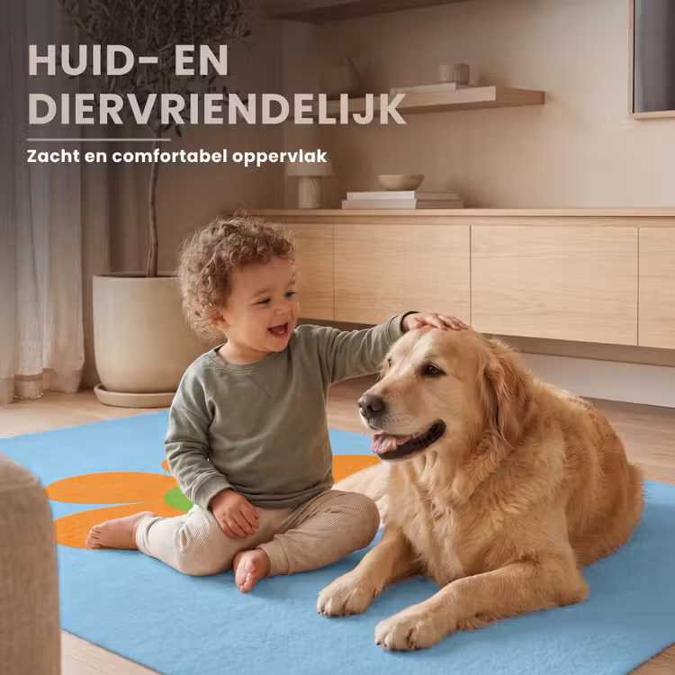 Bloem - Smiley - Kleurrijk Vloerkleed Rechthoek klein -uniquesellingpoint_USP_zachtNL_DE