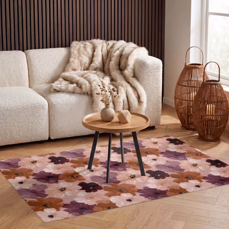 Bloemen - Abstract - Aardetinten Vloerkleed Rechthoek klein 1091 -atmosphere_sfeer2_global