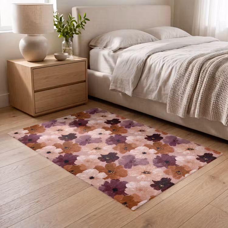 Bloemen - Abstract - Aardetinten Vloerkleed Rechthoek klein 1091 -atmosphere_sfeer3_global