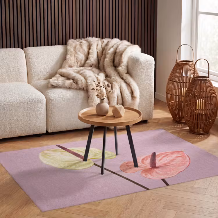 Bloemen - Anthuriums - Geel - Roze Vloerkleed Rechthoek klein -atmosphere_sfeer2_global