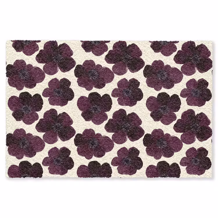Bloemen - Aquarel - Paars Vloerkleed Rechthoek klein 1091 -3d