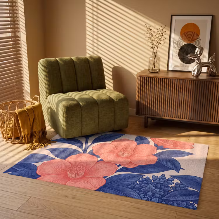 Vloerkleed - Bloemen - Bladeren - Botanisch - Bloemen - Bladeren - Botanisch Vloerkleed Rechthoek klein