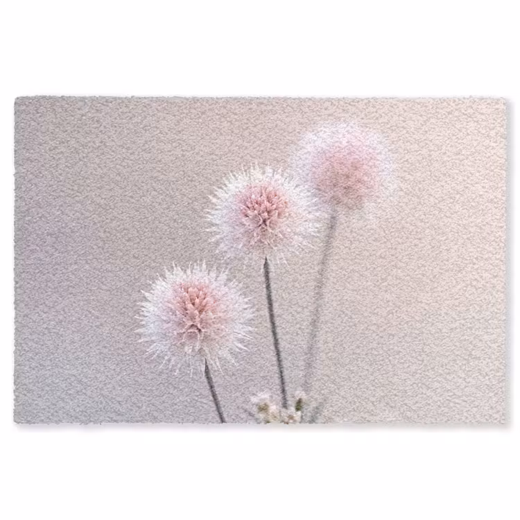 Bloemen - Bollen - Roze Vloerkleed Rechthoek klein -3d
