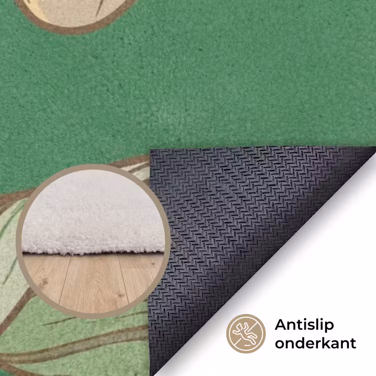 Vloerkleed - Bloemen - Groen - Illustratie - Bloemen - Groen - Illustratie Vloerkleed Rechthoek klein