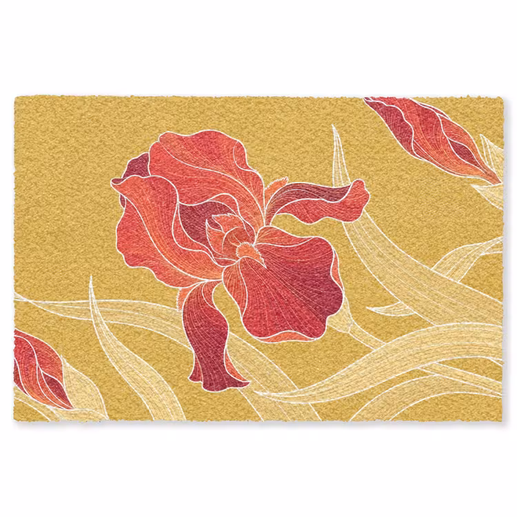 Vloerkleed - Bloemen - Illustratie - Rood - Bloemen - Illustratie - Rood Vloerkleed Rechthoek klein