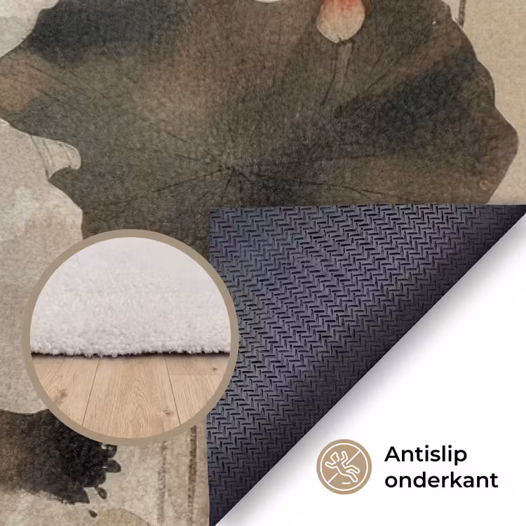 Bloemen - Japandi - Wabi sabi Vloerkleed Rechthoek klein -uniquesellingpoint_antislip_NL