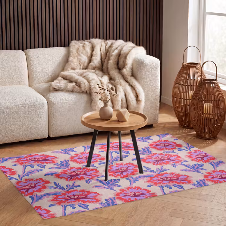 Bloemen - Patroon - Meerkleurig Vloerkleed Rechthoek klein 1091 -atmosphere_sfeer2_global