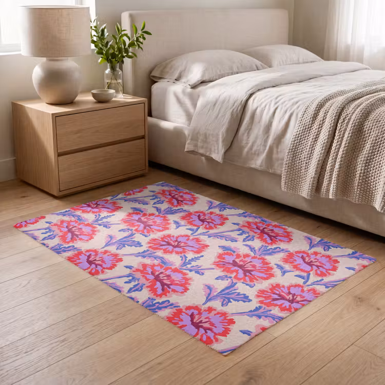Bloemen - Patroon - Meerkleurig Vloerkleed Rechthoek klein 1091 -atmosphere_sfeer3_global