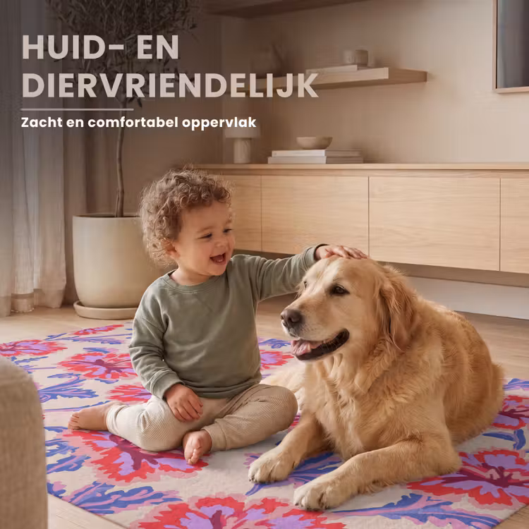 Bloemen - Patroon - Meerkleurig Vloerkleed Rechthoek klein 1091 -uniquesellingpoint_zacht_NL