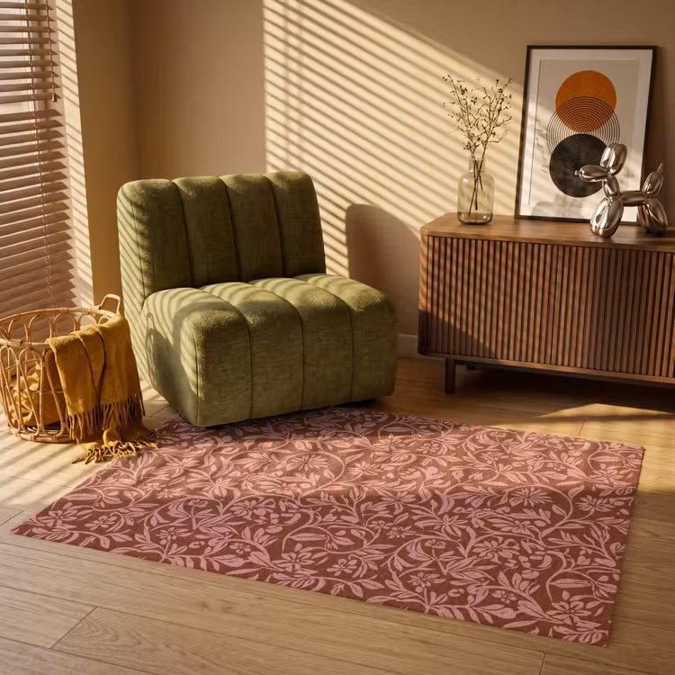 Bloemen - Print - Roze Vloerkleed Rechthoek klein 1091 -atmosphere_sfeer1_global