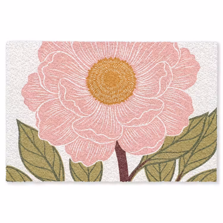 Vloerkleed - Bloemen - Roze - Illustratie - Bloemen - Roze - Illustratie Vloerkleed Rechthoek klein