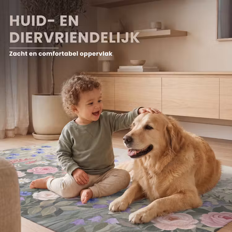 Bloemen - Tuin - Natuur - Kleurrijk Vloerkleed Rechthoek klein -uniquesellingpoint_zacht_NL