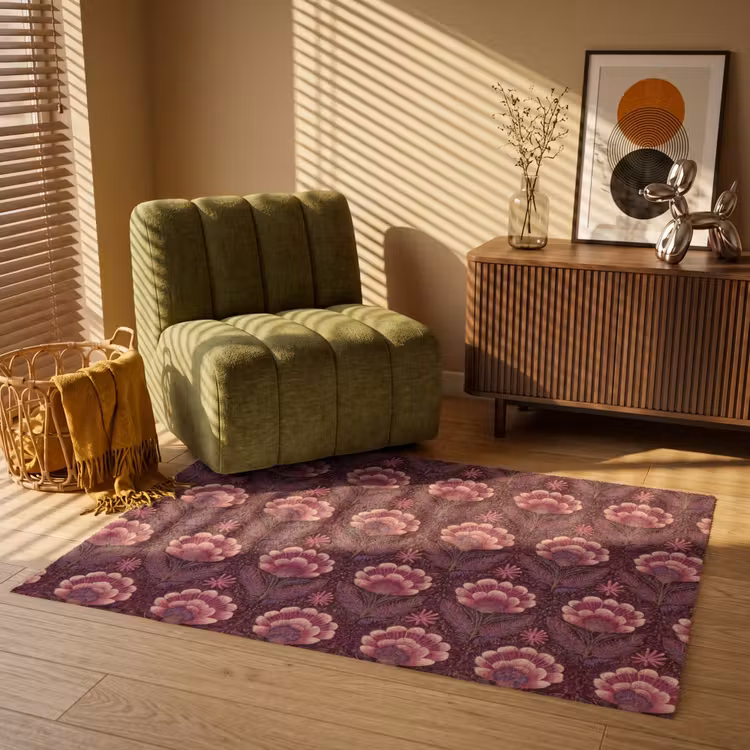Bloemen - Waaier - Paars Vloerkleed Rechthoek klein 1091 -atmosphere_sfeer1_global