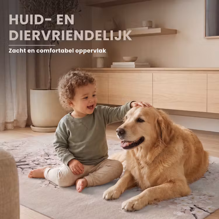 Bloesem - Illustratie - Taupe Vloerkleed Rechthoek klein -uniquesellingpoint_zacht_NL