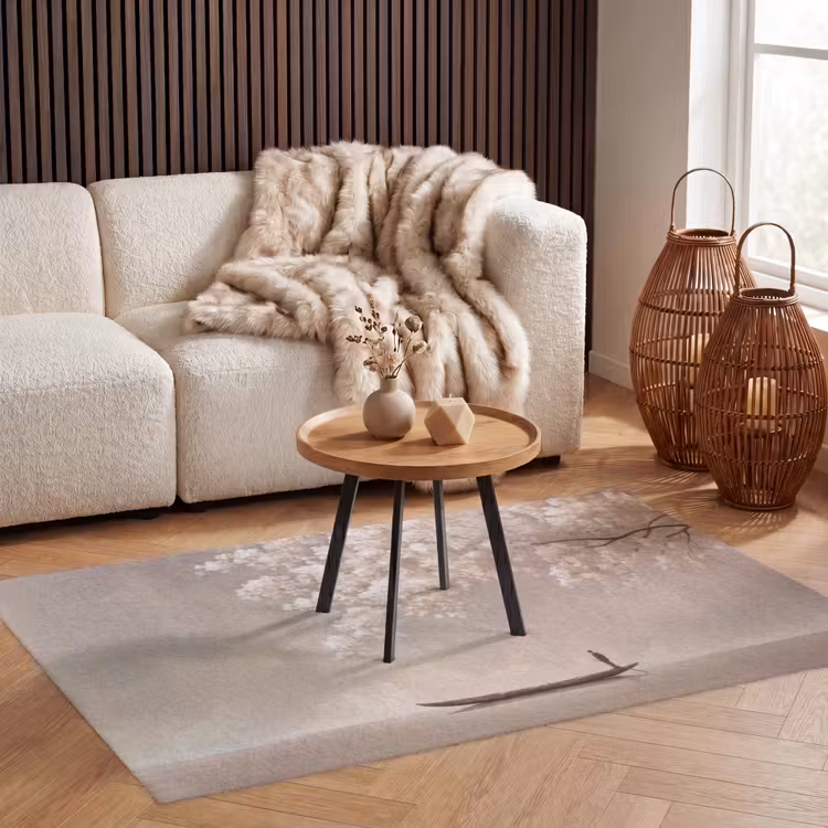 Bloesems - Wit - Boot - Minimalistisch Vloerkleed Rechthoek klein -atmosphere_sfeer2_global