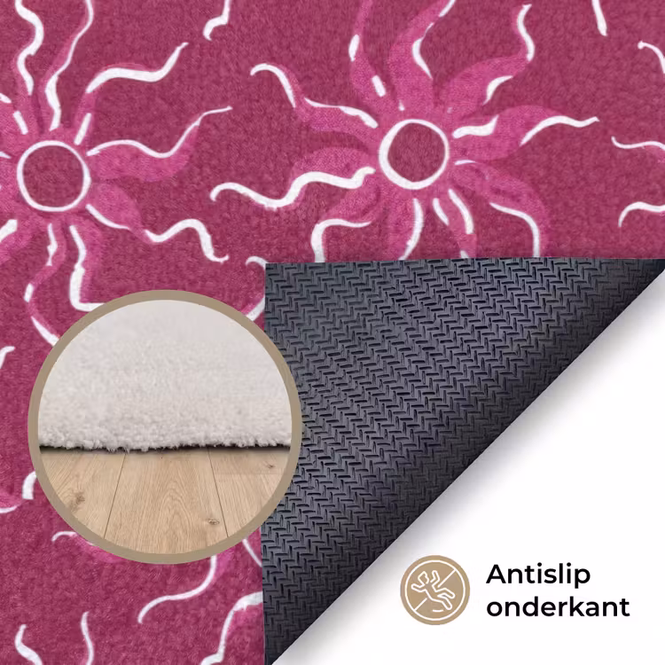 Bohemian - Zon - Magenta Vloerkleed Rechthoek klein 1091 -uniquesellingpoint_antislip_NL
