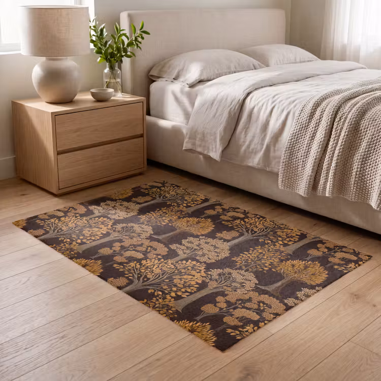 Bomen - Patroon - Bruin Vloerkleed Rechthoek klein 1091 -atmosphere_sfeer3_global