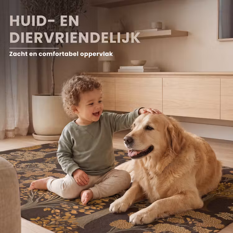 Bomen - Patroon - Bruin Vloerkleed Rechthoek klein 1091 -uniquesellingpoint_zacht_NL