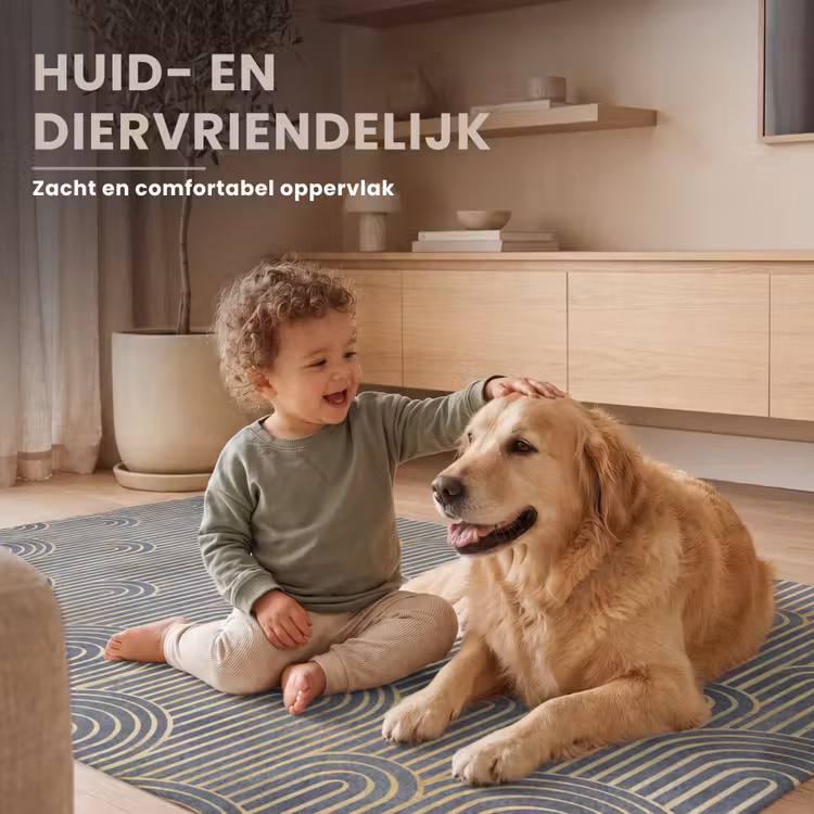 Boog - Goud - Blauw Vloerkleed Rechthoek klein 1091 -uniquesellingpoint_zacht_NL