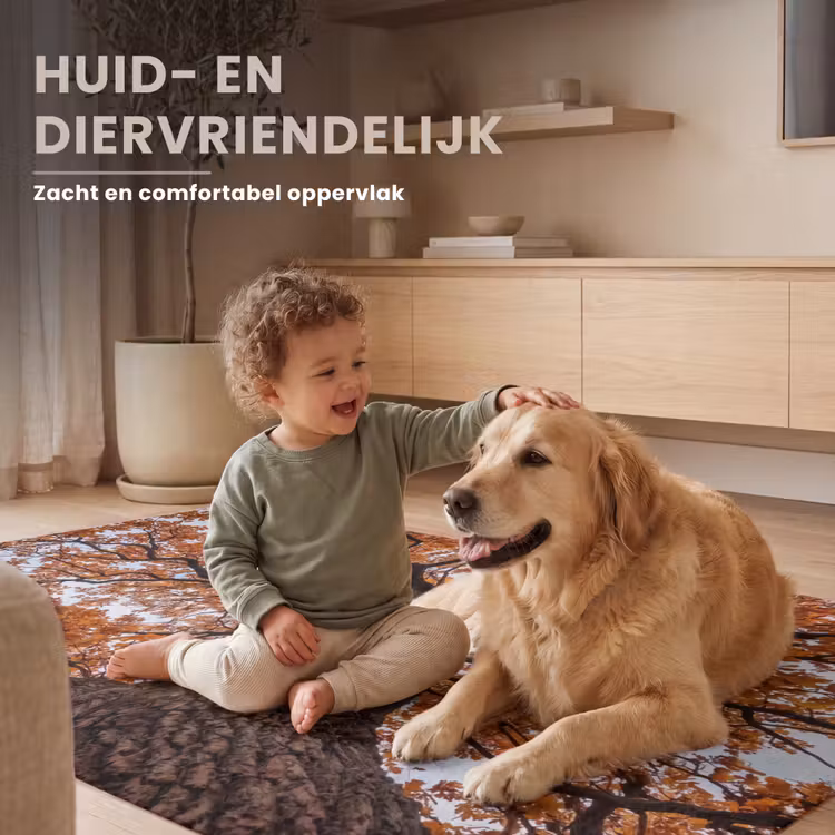 Boom - Bladerdak - Herfst - Oranje - Sfeervol Vloerkleed Rechthoek klein -uniquesellingpoint_zacht_NL