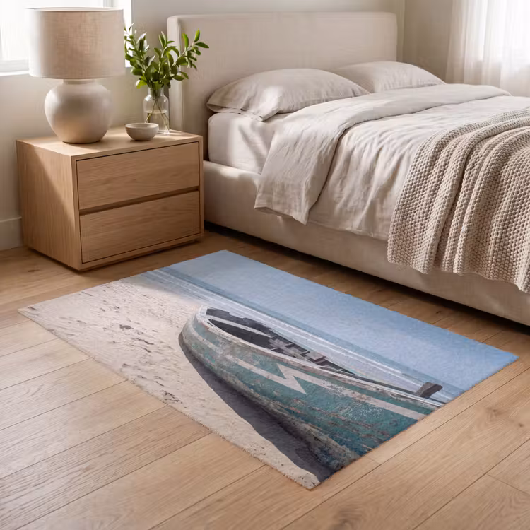 Boot - Zandstrand - Zee Vloerkleed Rechthoek klein -atmosphere_sfeer3_global