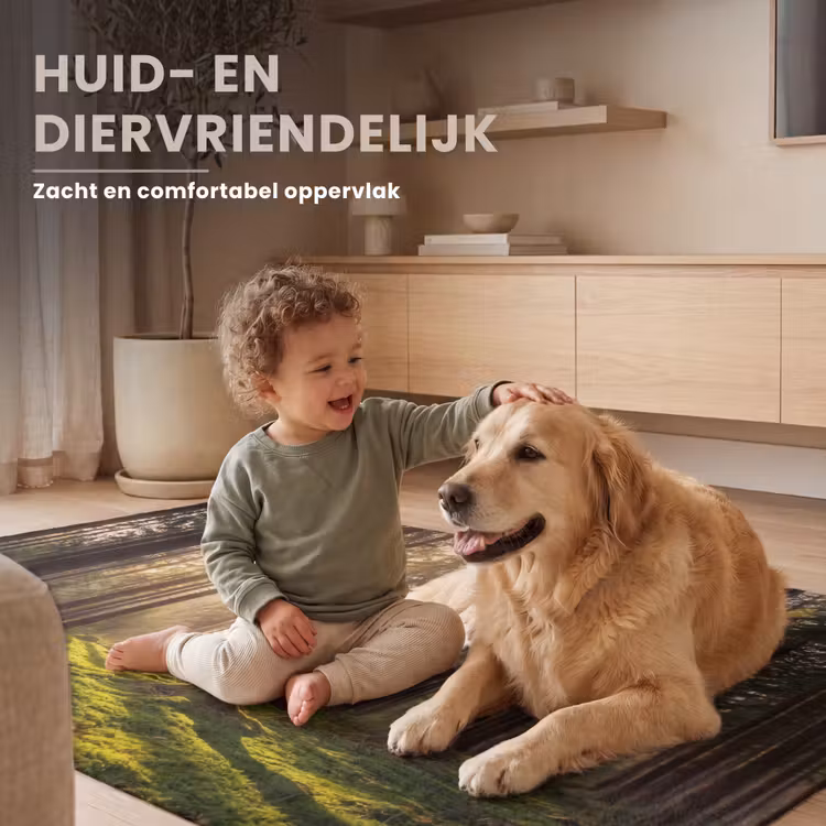 Bos - Gras - Zonlicht Vloerkleed Rechthoek klein -uniquesellingpoint_zacht_NL