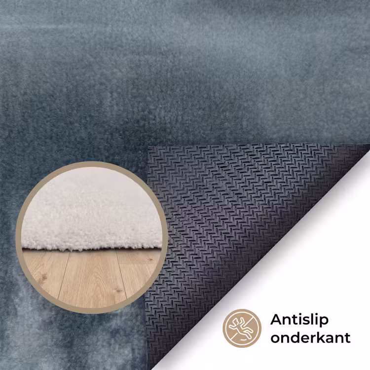 Bos - Meer - Mist - Natuur - Grijs Vloerkleed Rechthoek klein -uniquesellingpoint_antislip_NL_DE