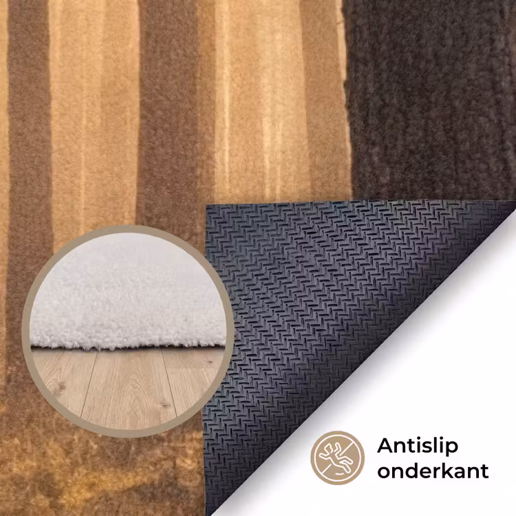Bos - Mist - Zonlicht Vloerkleed Rechthoek klein -uniquesellingpoint_antislip_NL